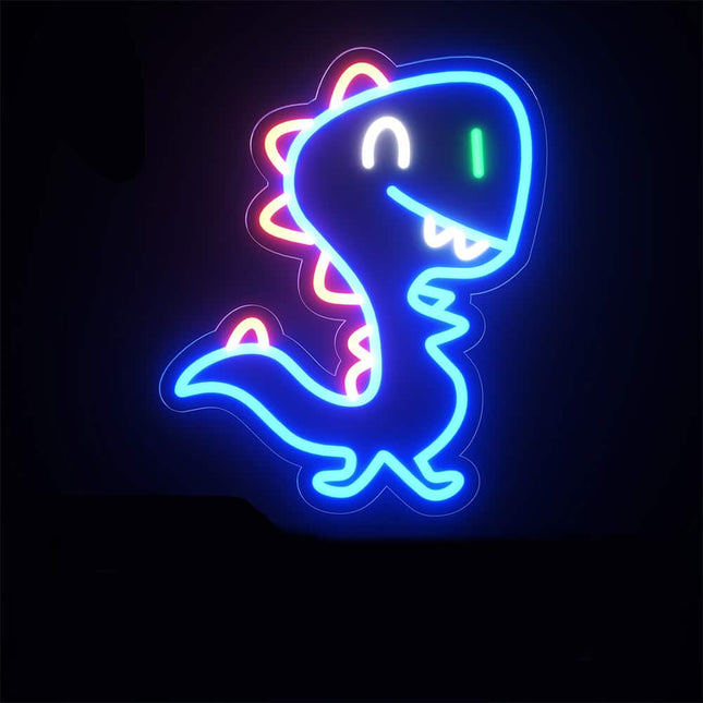 Sjov dinosaur neon lampe til væggen