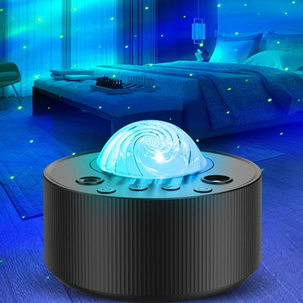 Stjerneprojektor med nordlys og musik