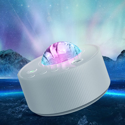 Stjerneprojektor med nordlys og musik