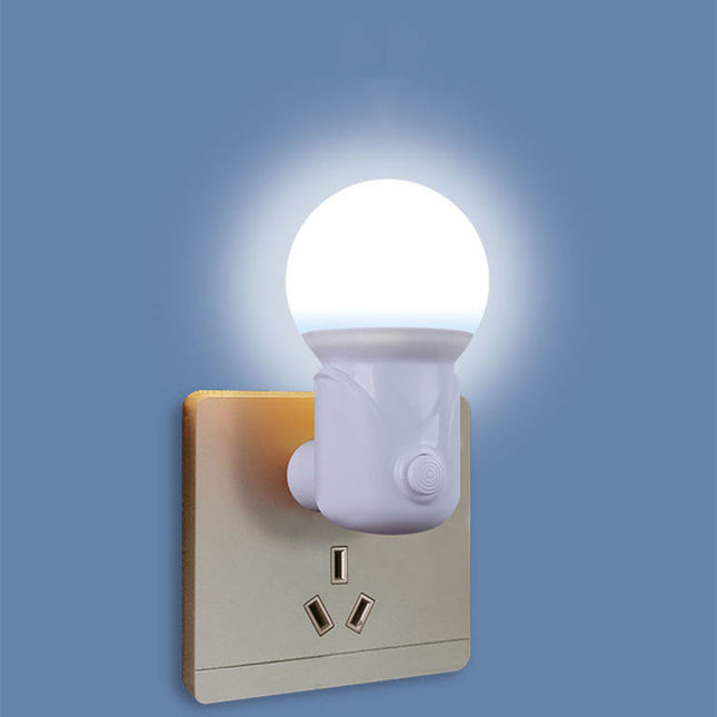 Kugleformet LED natlampe til stikkontakt
