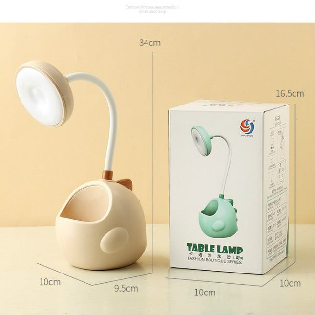 Dinosaur LED sengelampe med penneholder