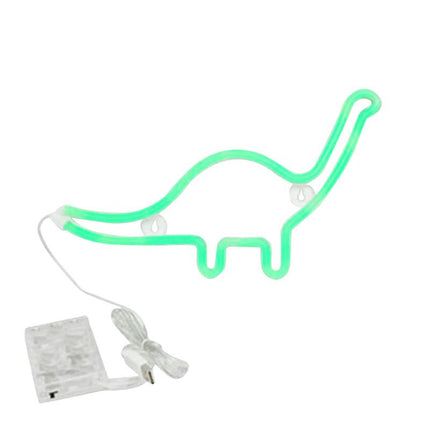 Grøn dinosaur neon lampe til værelset
