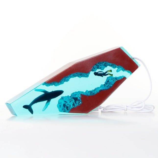 Unik hval lampe i epoxyharpiks