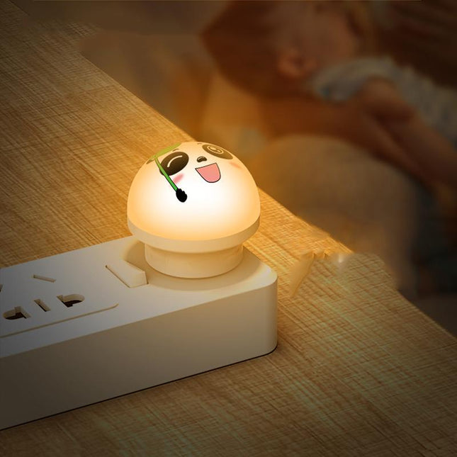 Panda natlampe til stikkontakt med sensor