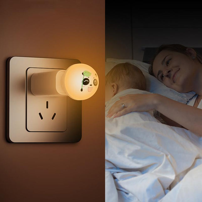 Panda natlampe til stikkontakt med sensor