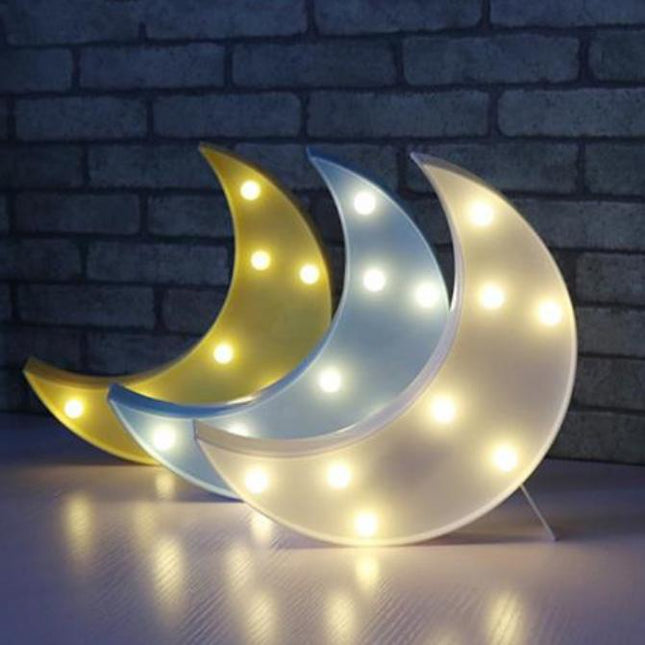 Dekorativ farverig LED månelampe med fod