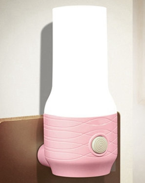 Bærbar lyserød LED vågelampe til stikkontakt