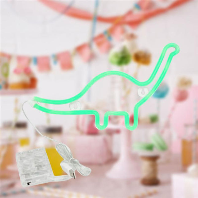 Grøn dinosaur neon lampe til værelset