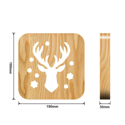 Hjortelampe i træ med USB tilslutning