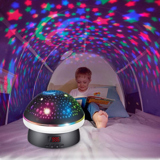 Svampe natlampe med stjernehimmel projektor