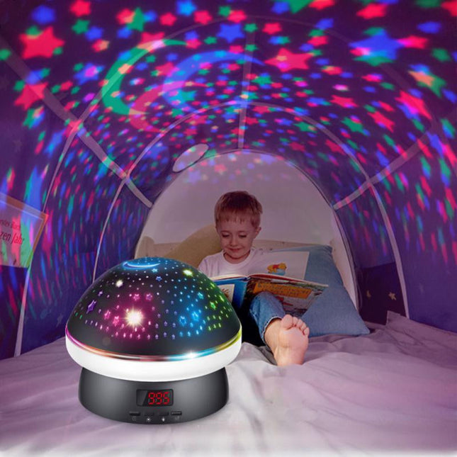Svampe natlampe med stjernehimmel projektor