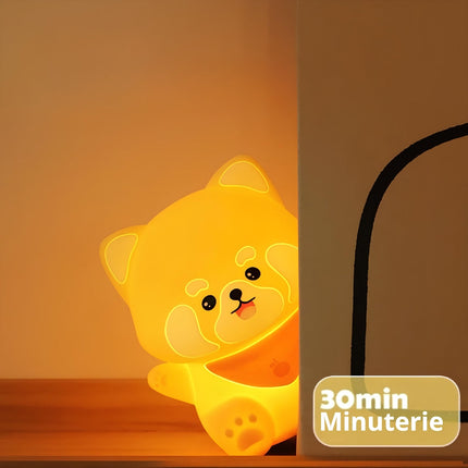 Kawaii hund natlampe i blød silikone