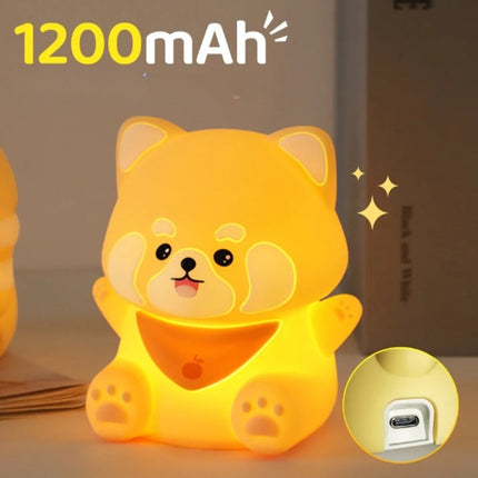 Kawaii hund natlampe i blød silikone