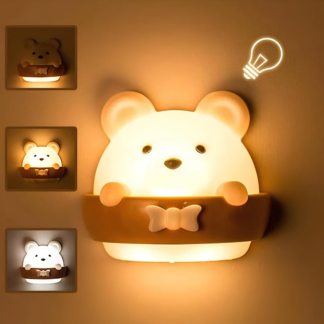 Genopladelig bamse natlampe med dæmpbart lys