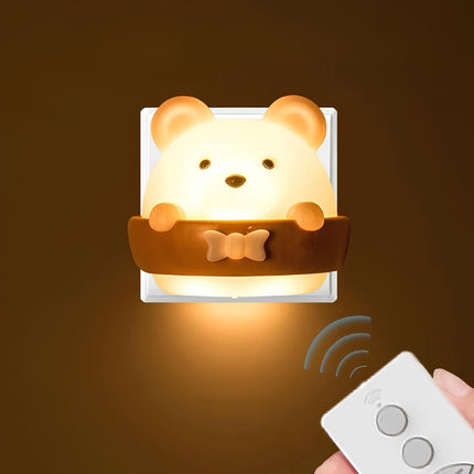 Genopladelig bamse natlampe med dæmpbart lys