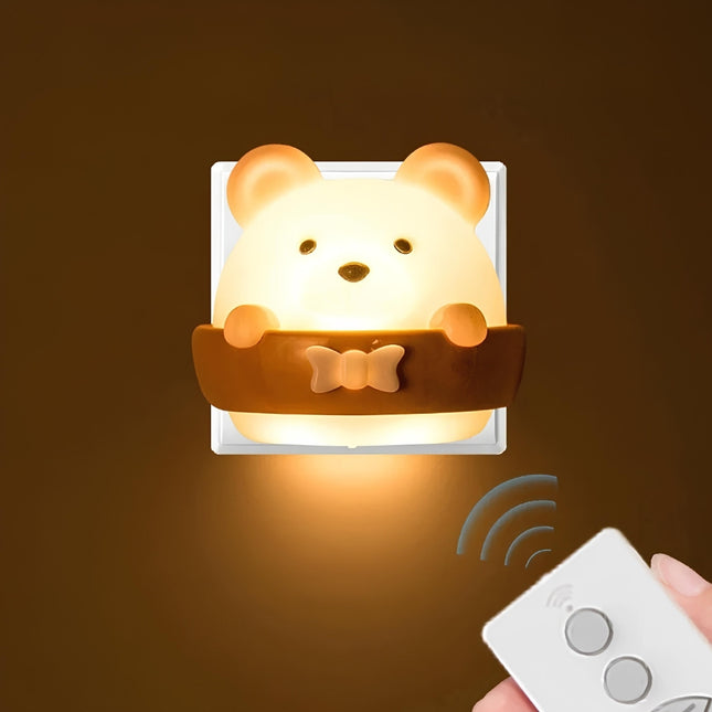 Genopladelig bamse natlampe med dæmpbart lys