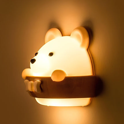Genopladelig bamse natlampe med dæmpbart lys