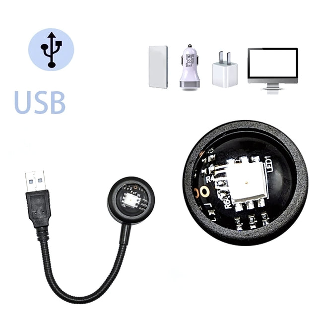 Mini USB projektorlampe med solnedgangseffekt