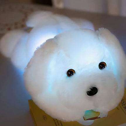 Lysende hundehvalp bamse med LED