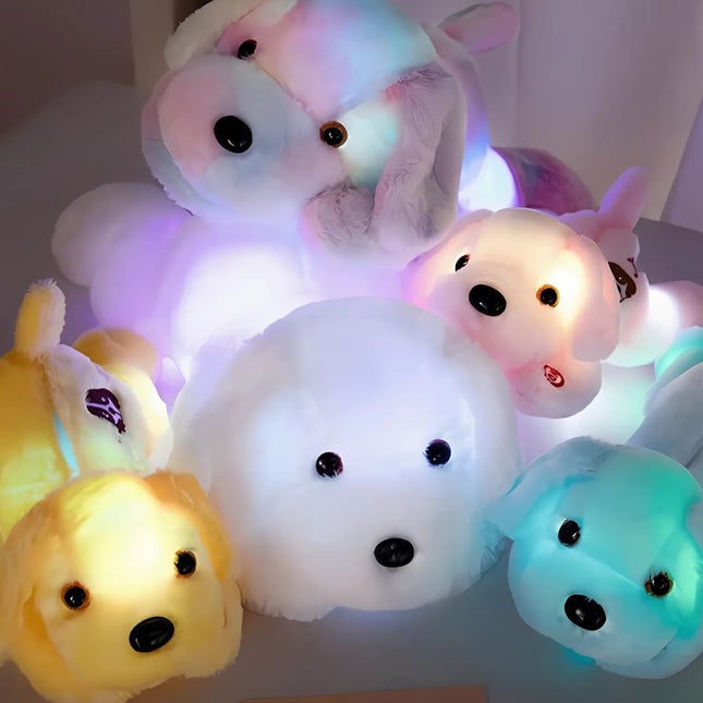 Lysende hundehvalp bamse med LED