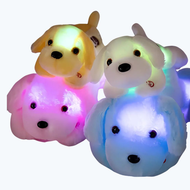 Lysende hundehvalp bamse med LED