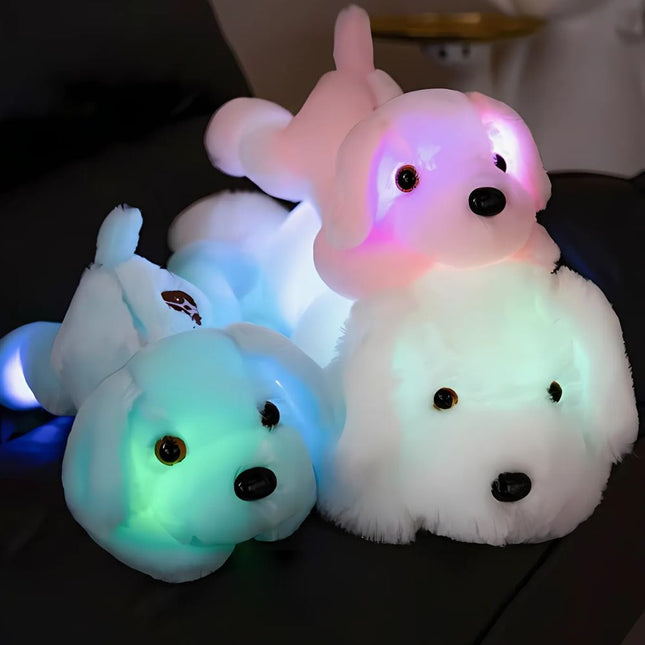 Lysende hundehvalp bamse med LED