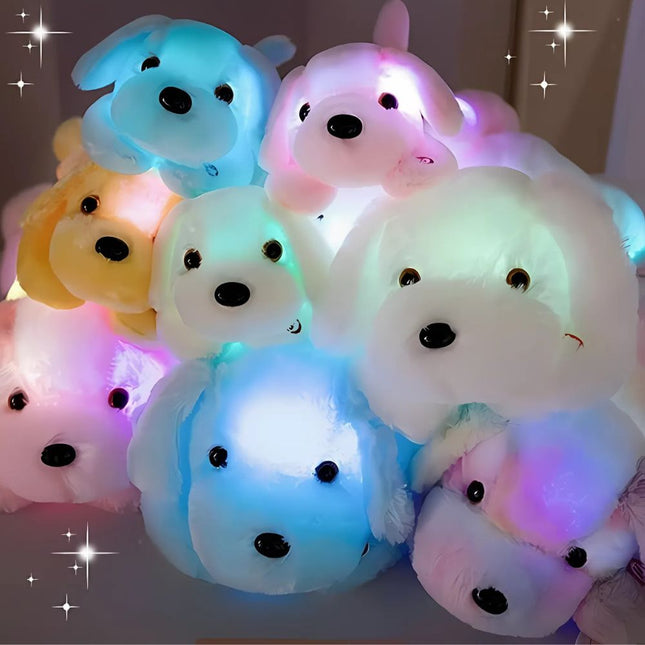 Lysende hundehvalp bamse med LED