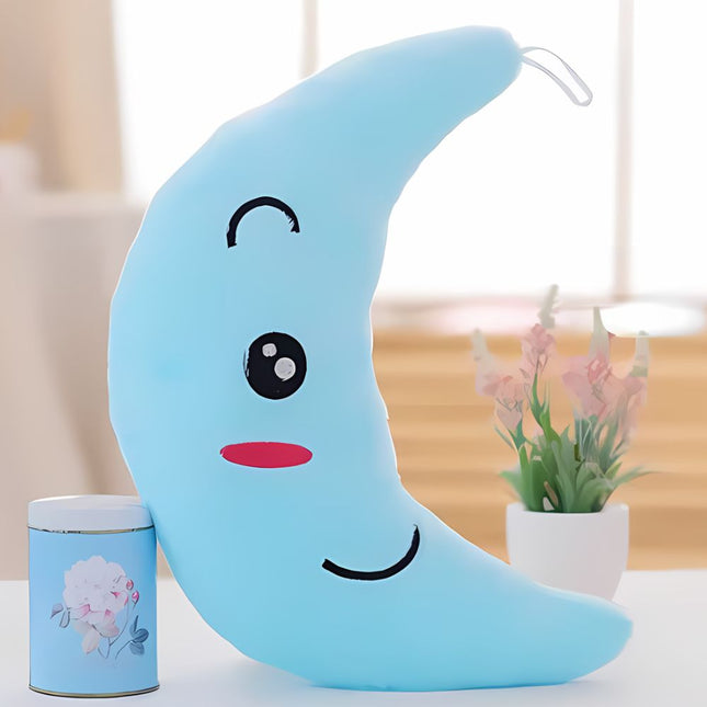 Lysende måne bamse pude til børn