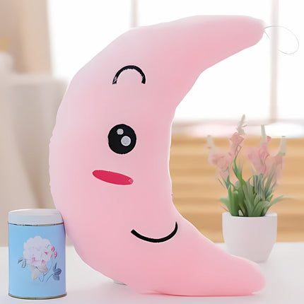 Lysende måne bamse pude til børn