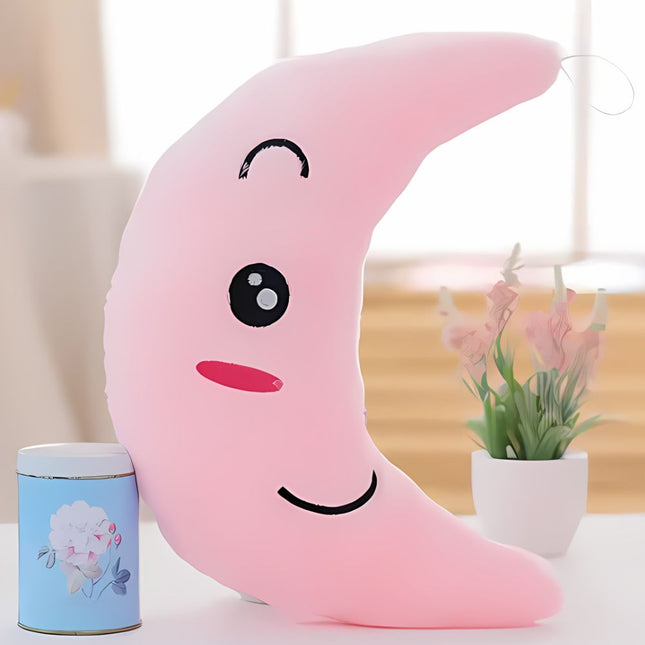 Lysende måne bamse pude til børn