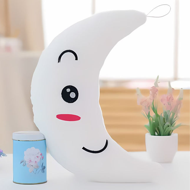 Lysende måne bamse pude til børn