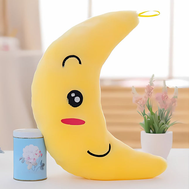 Lysende måne bamse pude til børn