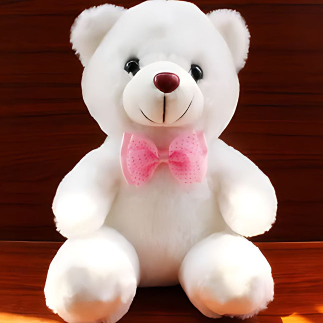 Lyserød bamse plysdyr med LED lys