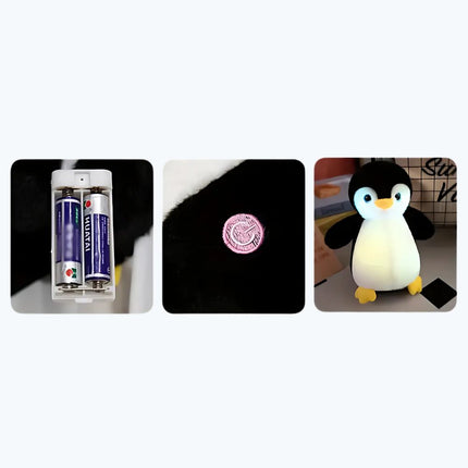 Sød pingvin plysdyr med farveskift