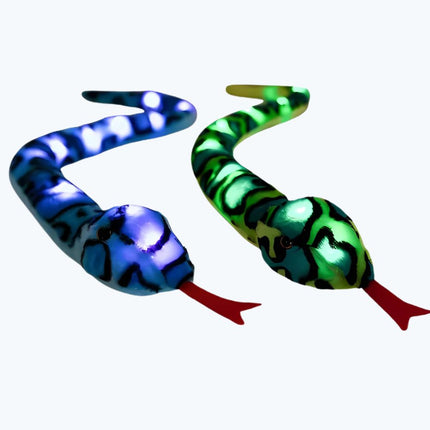 Plys slange natlampe til børn grøn