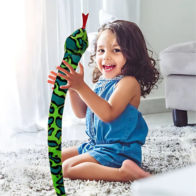 Plys slange natlampe til børn grøn