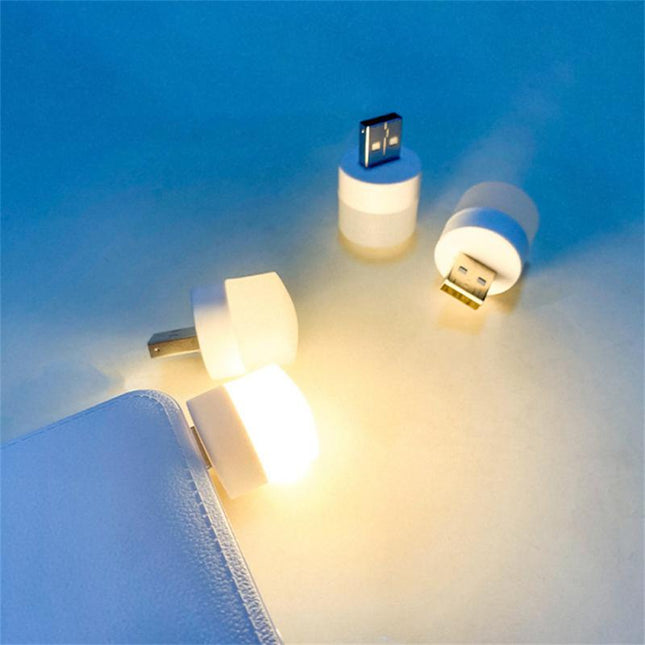 Mini trådløs rund LED USB lampe