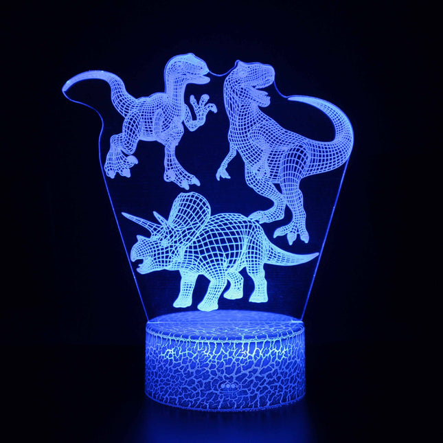 3D dinosaur natlampe til børn LED