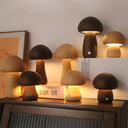Dekorativ brun LED svampe natlampe
