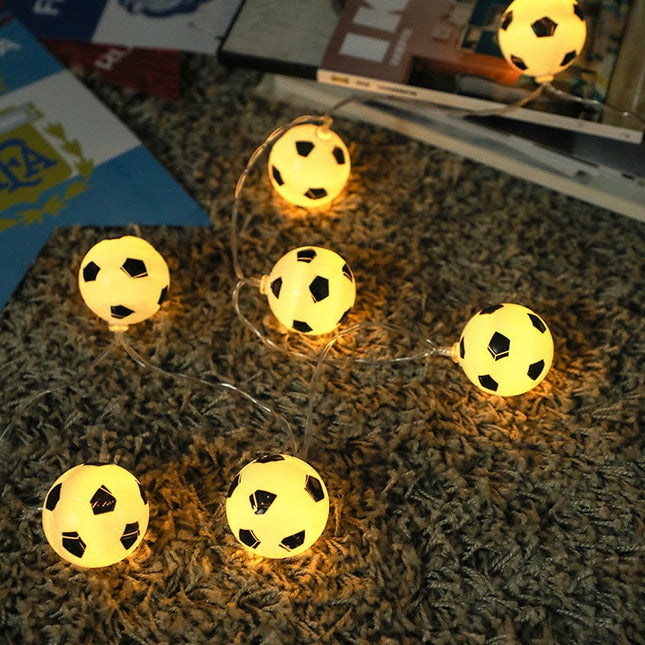 LED lyskæde med små fodbolde