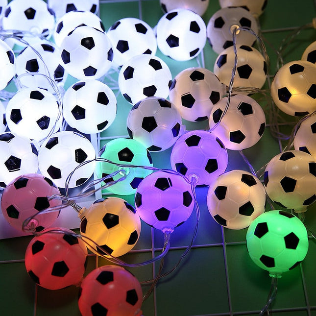 LED lyskæde med små fodbolde