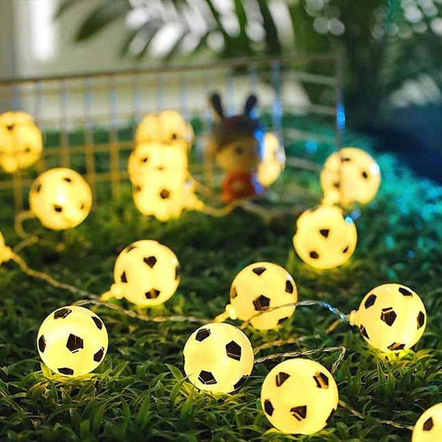 LED lyskæde med små fodbolde