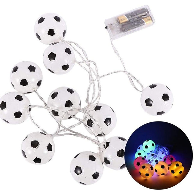 LED lyskæde med små fodbolde