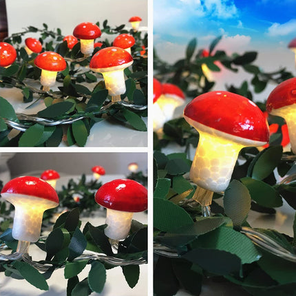 Lyskæde med svampe til børneværelset