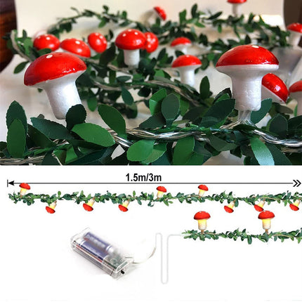 Lyskæde med svampe til børneværelset