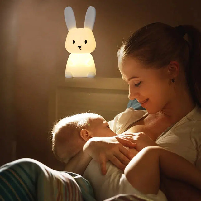 Genopladelig touch natlampe kanin til baby