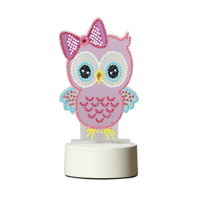 DIY ugle natlampe med diamanter