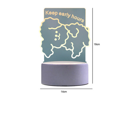 Sød siddende bjørn 3D natlampe