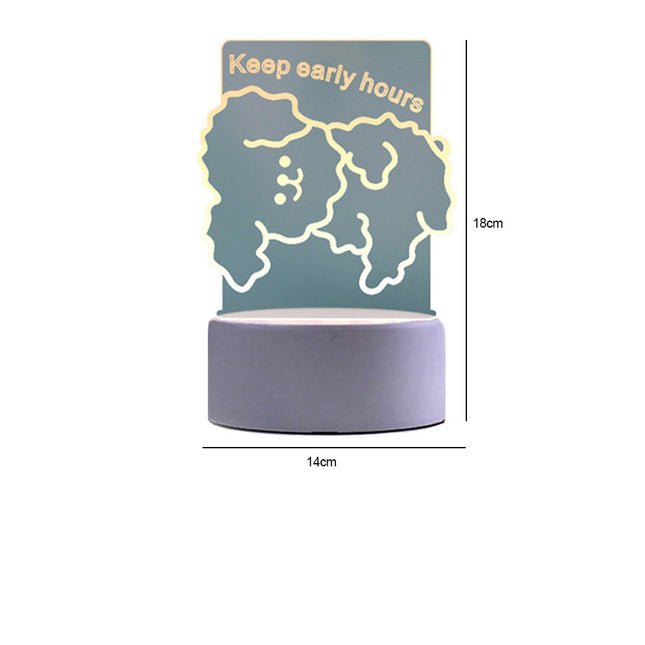 Sød siddende bjørn 3D natlampe