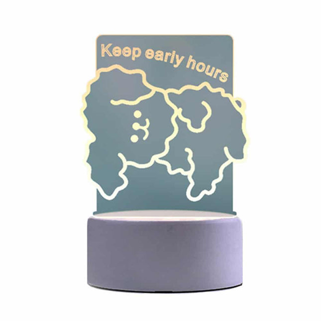 Sød siddende bjørn 3D natlampe